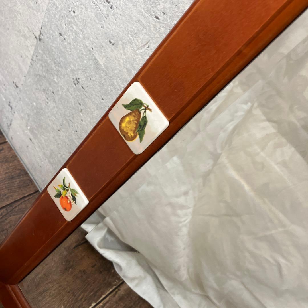 北欧レトロ タイル張り 果物 フルーツ 木製壁掛け鏡 ウォールミラー