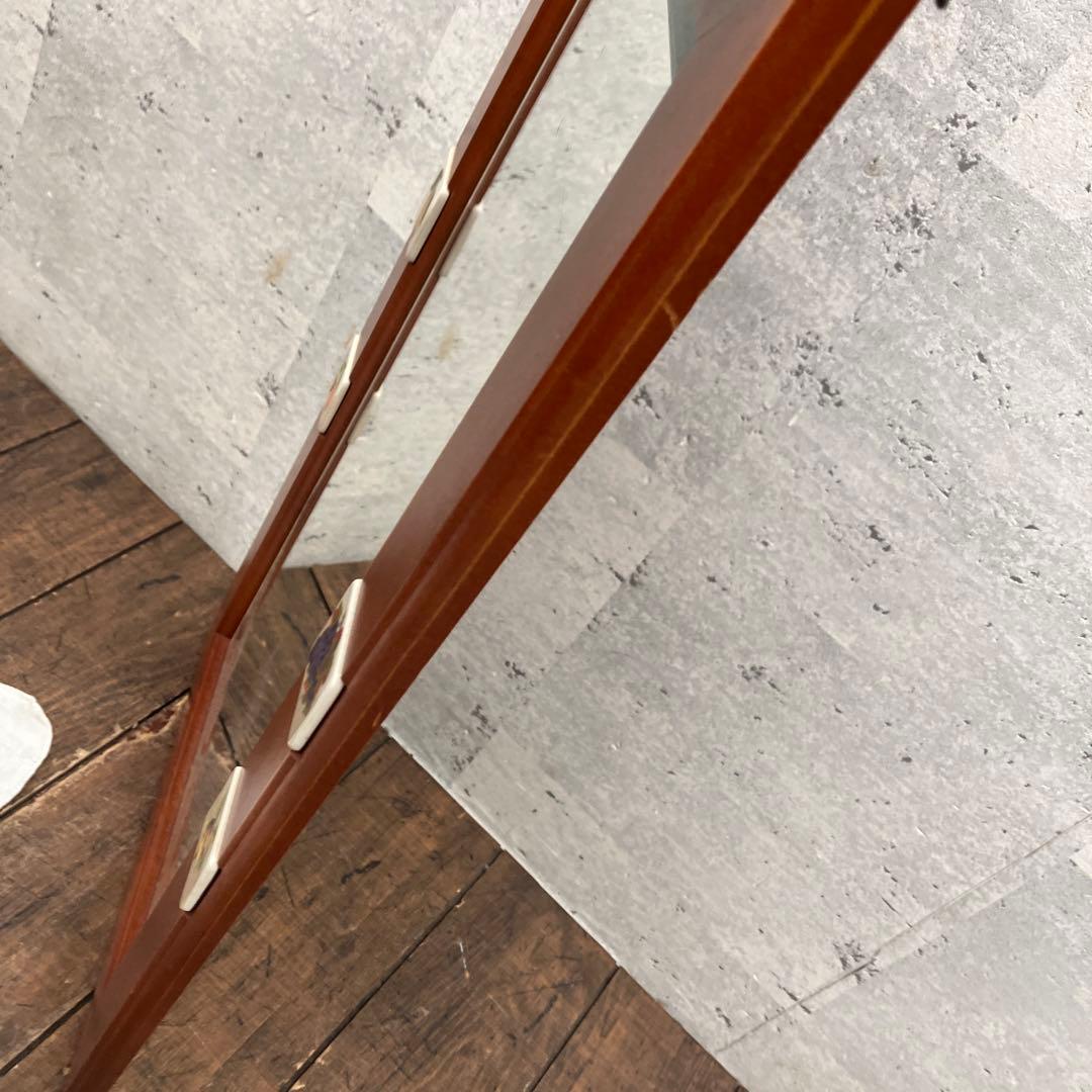 北欧レトロ タイル張り 果物 フルーツ 木製壁掛け鏡 ウォールミラー