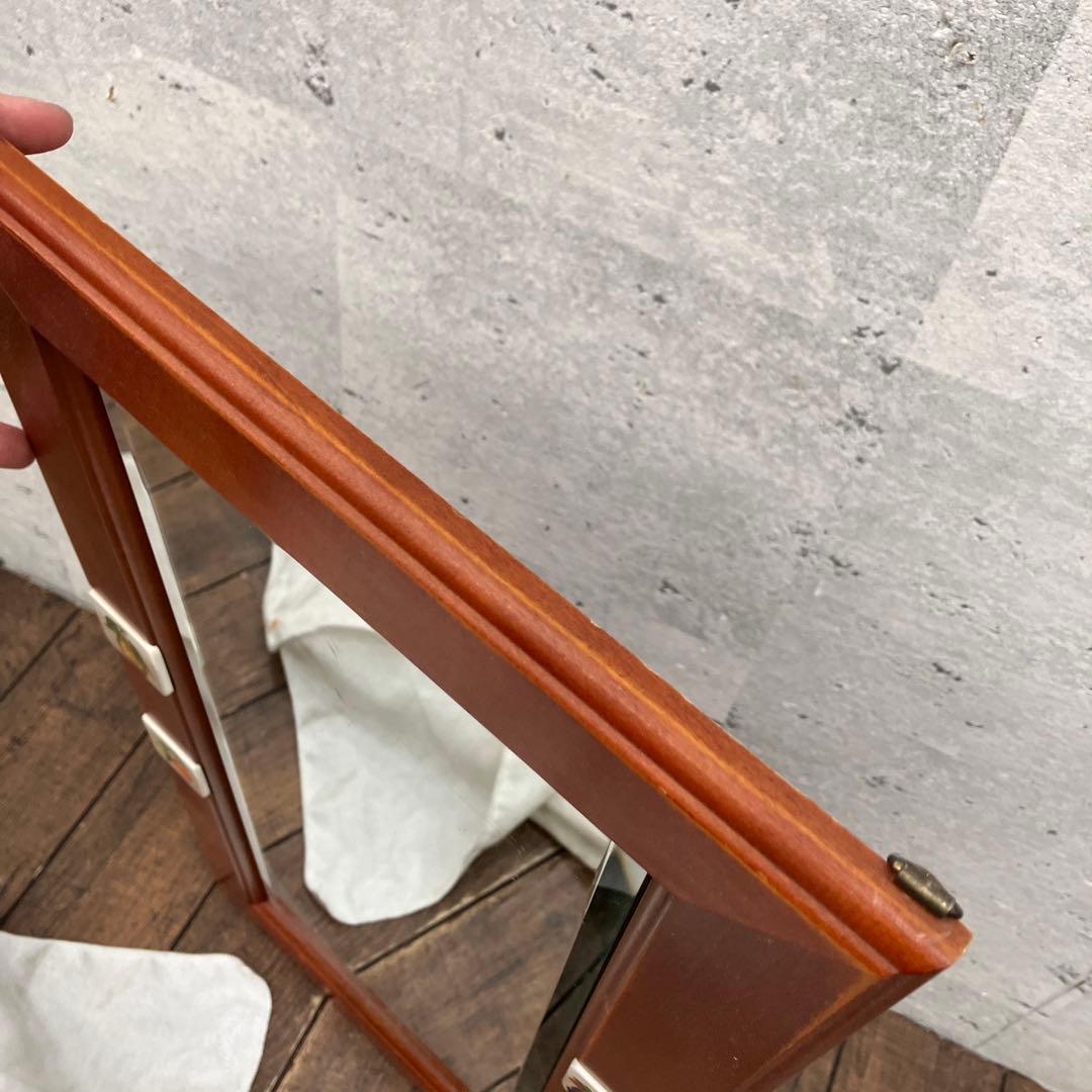 北欧レトロ タイル張り 果物 フルーツ 木製壁掛け鏡 ウォールミラー