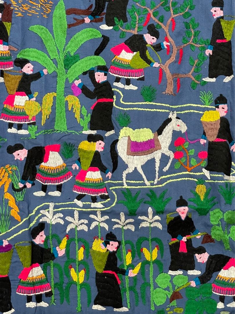 ラオス モン族 刺繍 壁掛け タペストリー 6