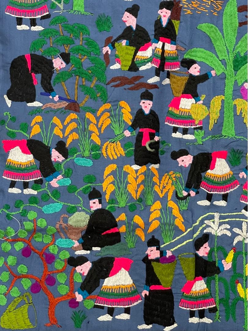 ラオス モン族 刺繍 壁掛け タペストリー 6