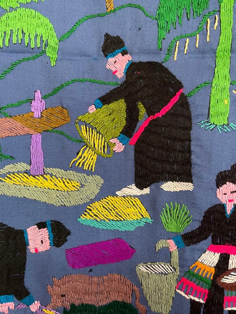 ラオス モン族 刺繍 壁掛け タペストリー 6