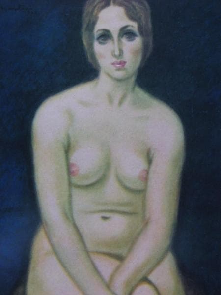 荒谷 直之介、パリのモデル、希少大判画集より、高級額装付