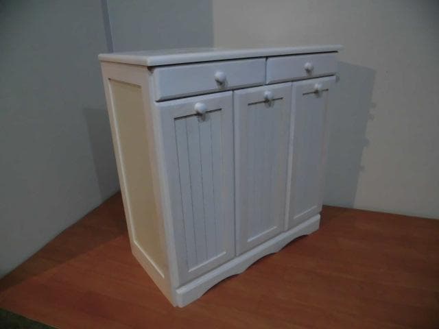 送料無料/アウトレット/新品★カントリー調★分別ダストボックス（3分別）ホワイト