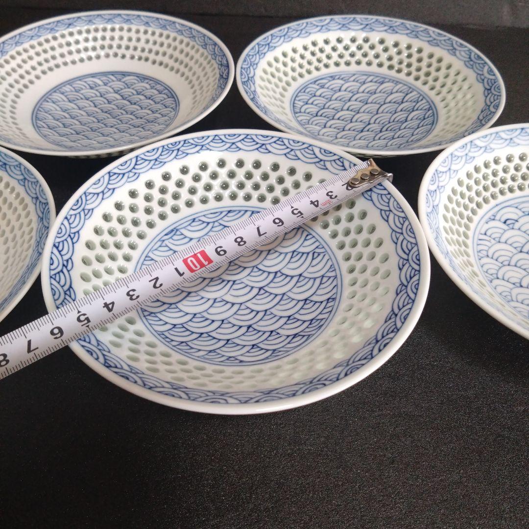 未使用 波佐見焼 丹心窯 青波 銘々皿5枚　お祝い　TANSHIN