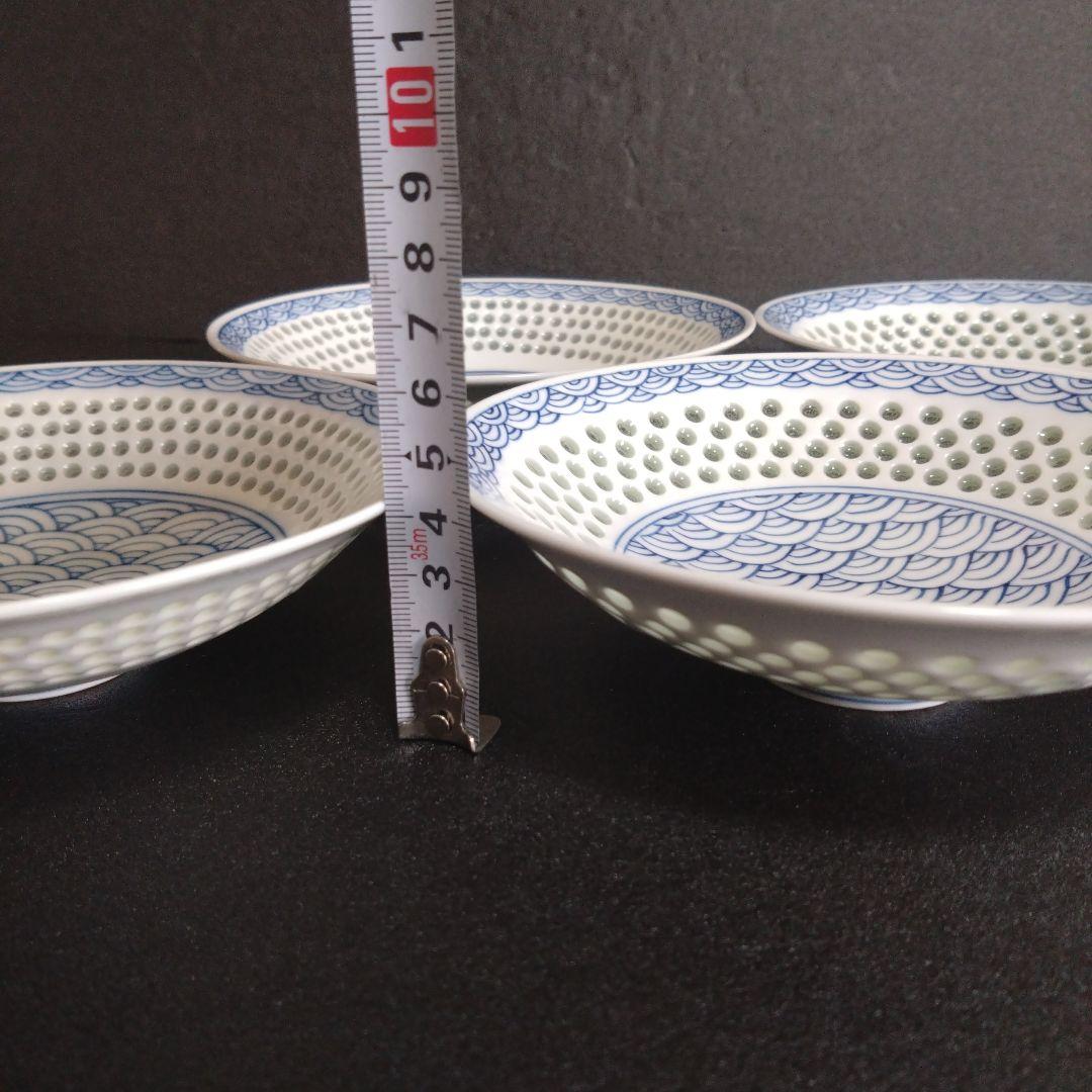 未使用 波佐見焼 丹心窯 青波 銘々皿5枚　お祝い　TANSHIN