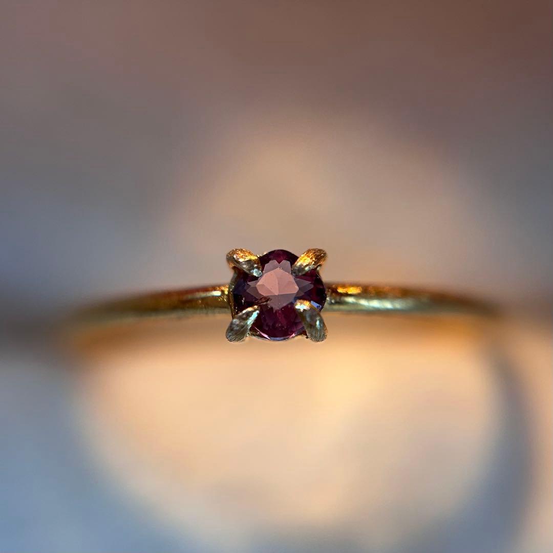 ベキリーブルーガーネットのフリーサイズリング