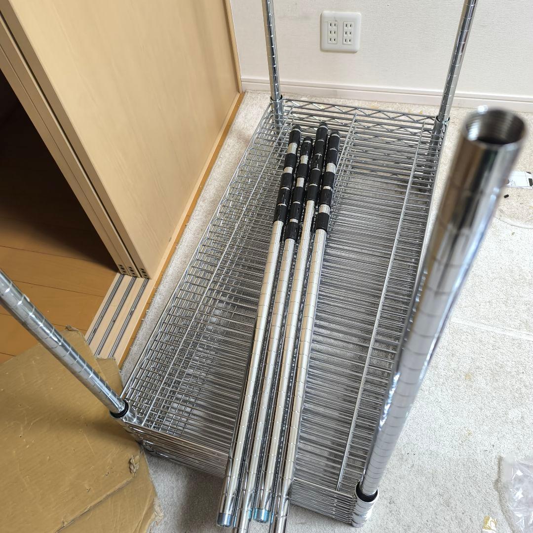 【幅90cm】スチールラック 5段 シルバー 棚板1枚追加済み　値引き交渉可