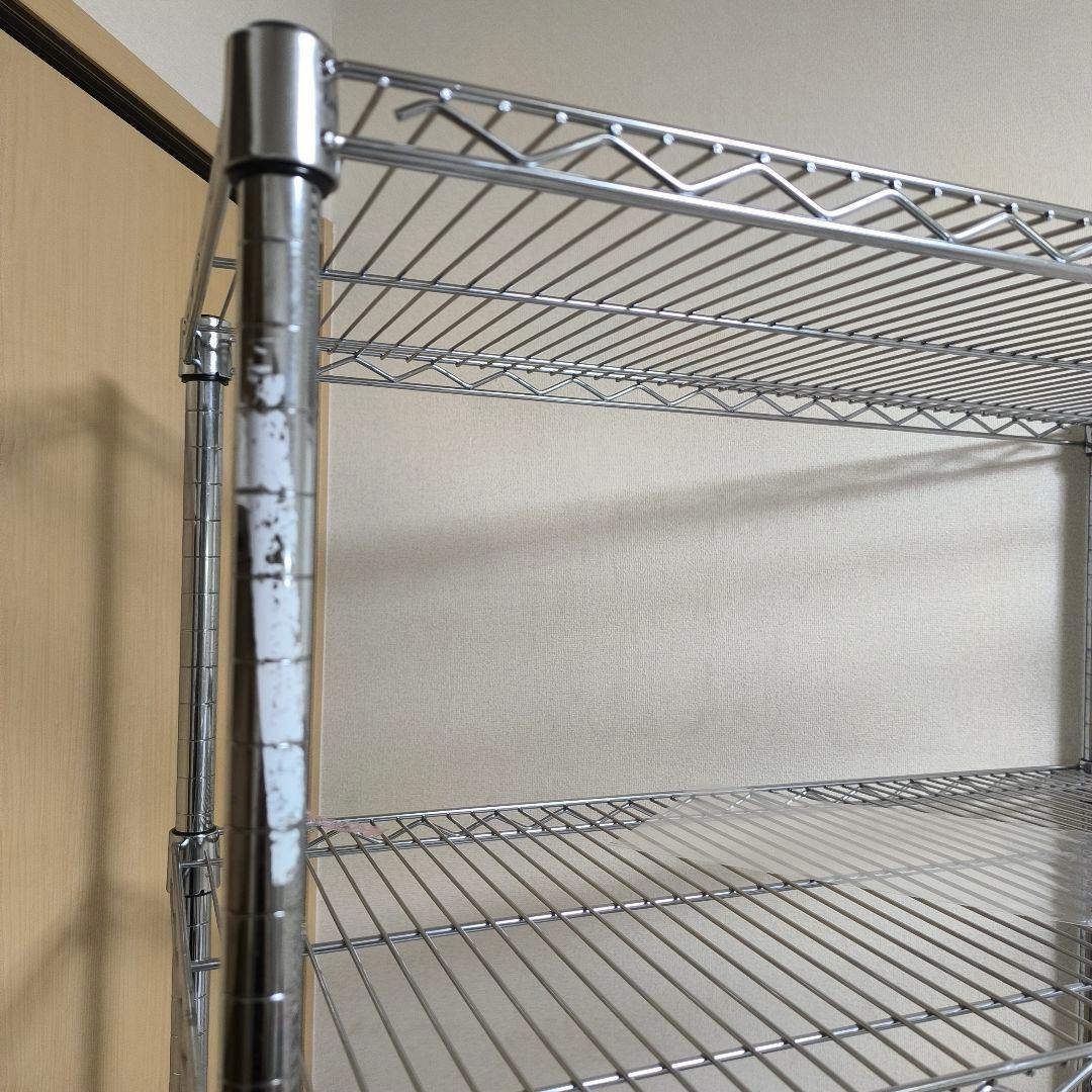 【幅90cm】スチールラック 5段 シルバー 棚板1枚追加済み　値引き交渉可