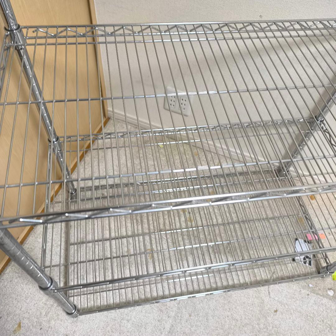 【幅90cm】スチールラック 5段 シルバー 棚板1枚追加済み　値引き交渉可