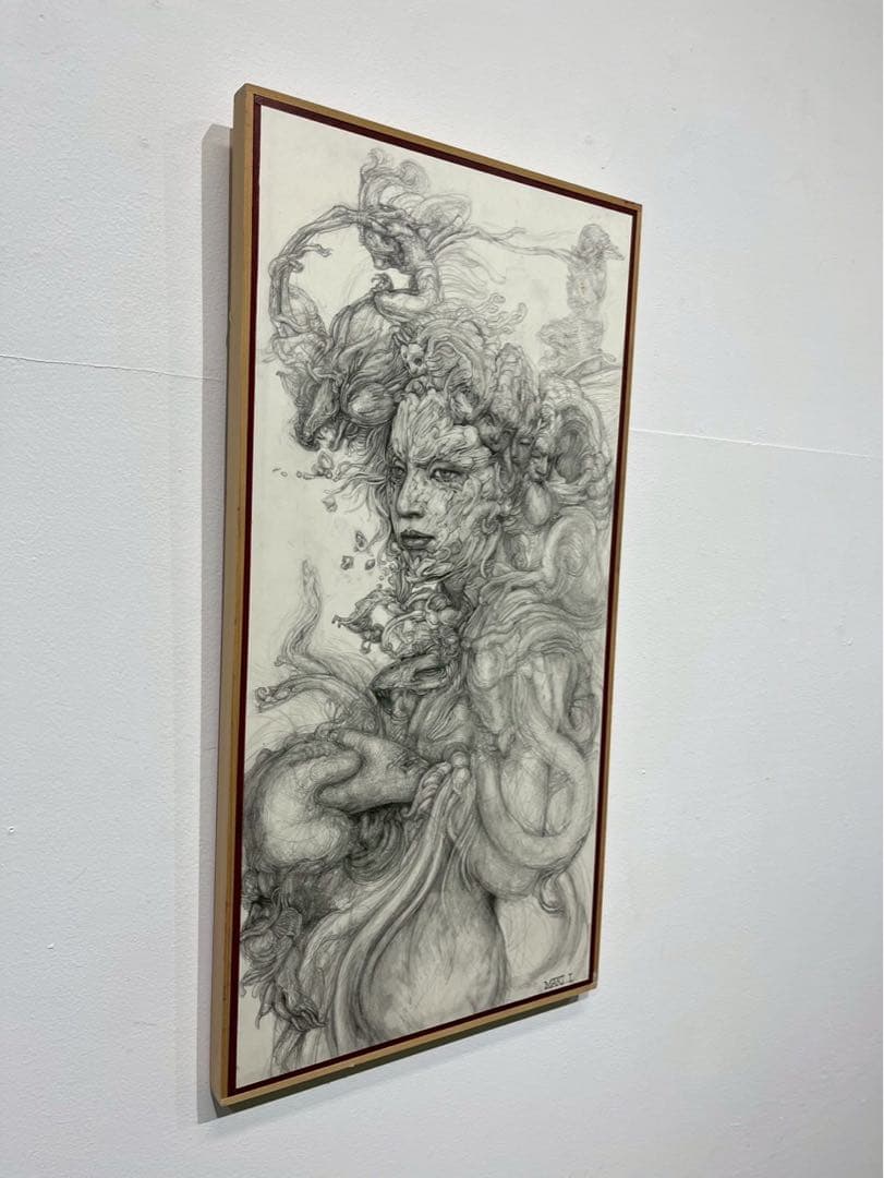 【真作保証】板波真樹「虚空にて」2018年 鉛筆画