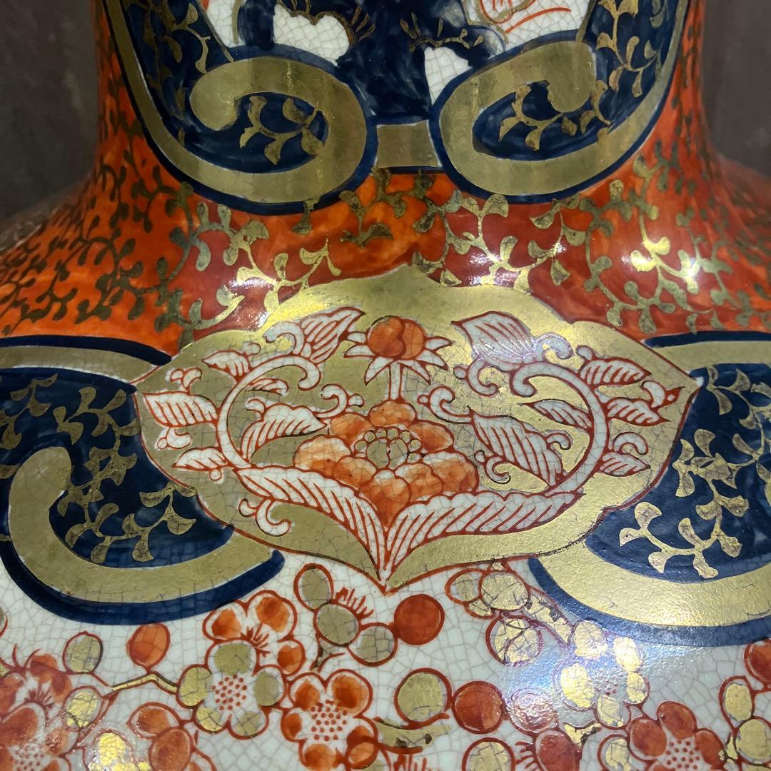 昭和レトロ 伊満里焼 伊万里焼 陶器製 大型 特大 豪華絢爛 色絵 金彩 飾り壺