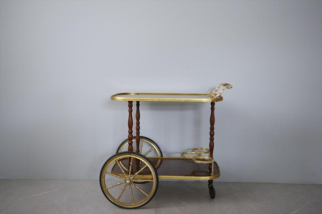 フランスアンティークキッチンワゴン/トロリー/サイドテーブル/台車(92-210