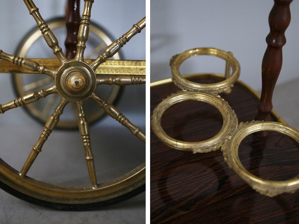 フランスアンティークキッチンワゴン/トロリー/サイドテーブル/台車(92-210