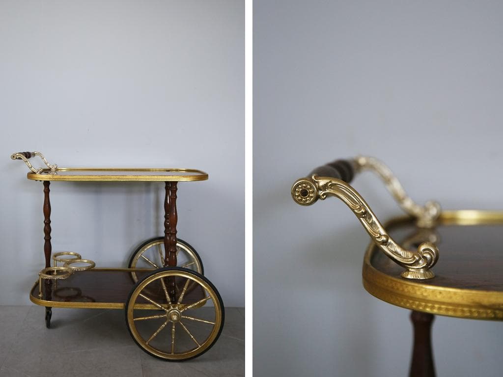 フランスアンティークキッチンワゴン/トロリー/サイドテーブル/台車(92-210