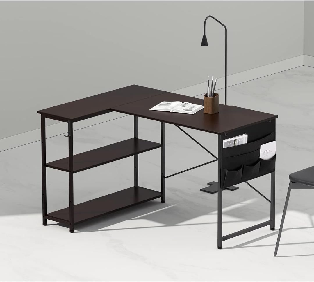 【M2224-105-69】デスク l字デスク pcデスク右棚左棚 幅107cm