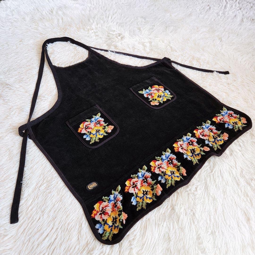 《美品》FEILER フェイラー シュニール織り 花柄 フリル エプロン