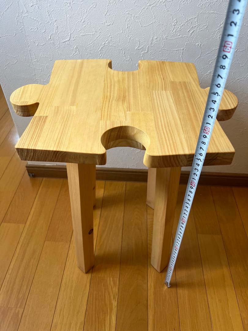 パズル型 木製スツール　インテリアオブジェ（ハンドメイド）