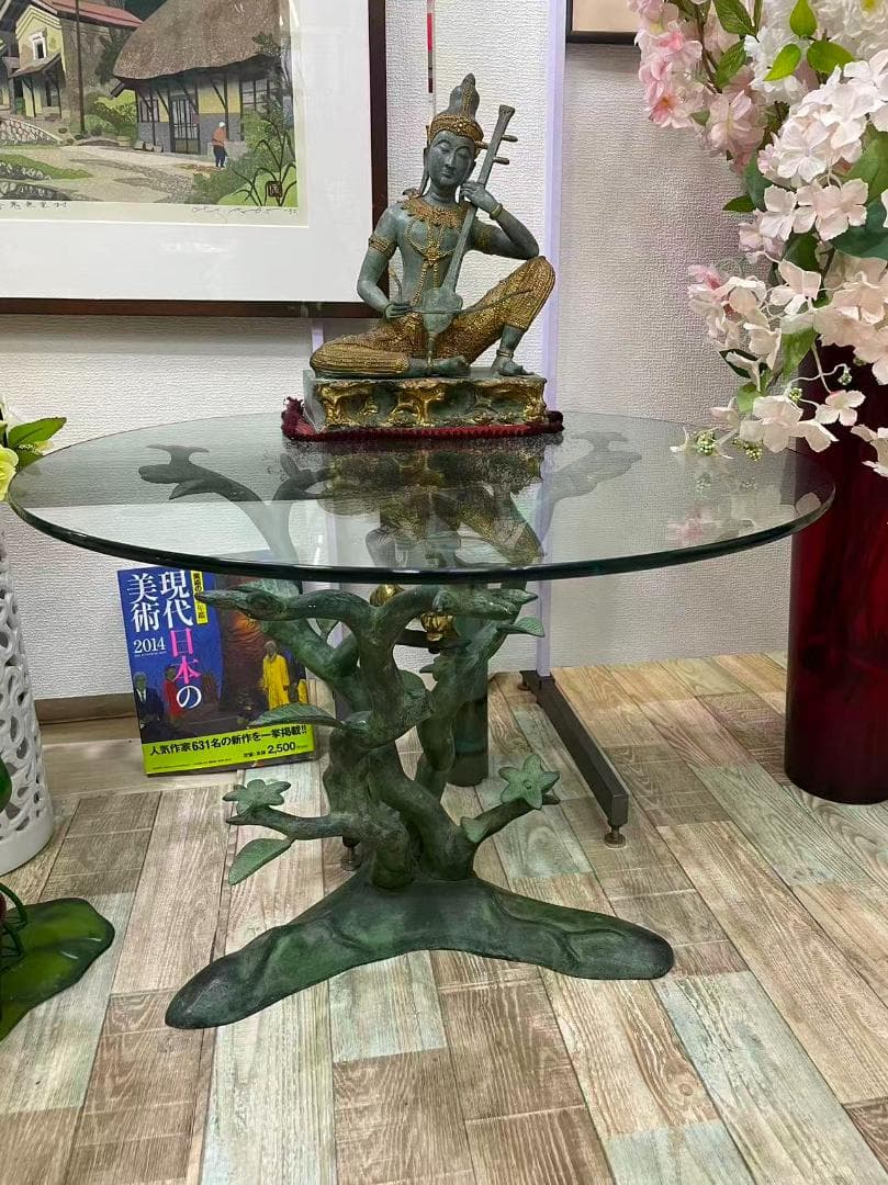 【希少】サイドテーブル　上品 ガラステーブル