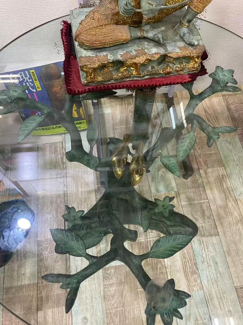 【希少】サイドテーブル　上品 ガラステーブル