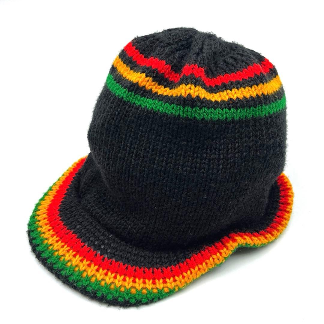 ラスタカラー タム ニットキャップ 黒 赤 黄 緑 レゲエ ジャマイカ