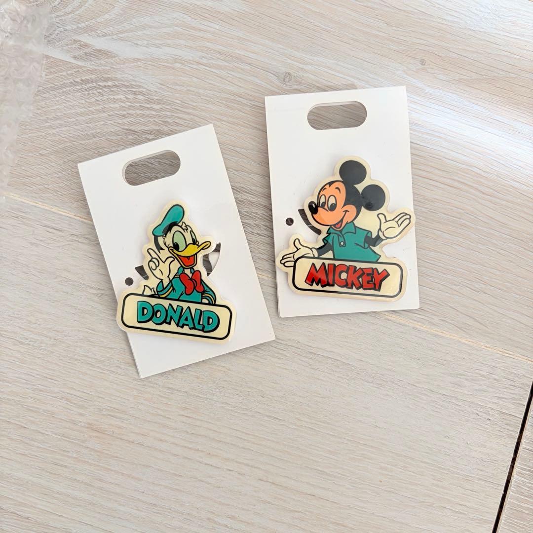 ミッキー ドナルド クリップバッジ セット チケットホルダー
