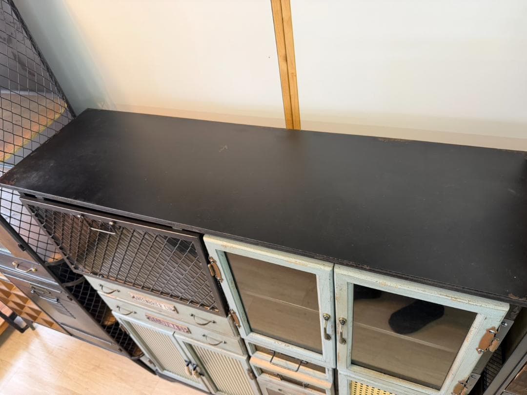 インダストリアル　キャビネット　マルチラック　リビングボード　レトロ　ラック　棚