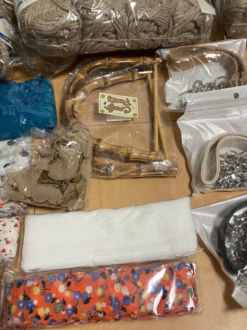 手芸材料セット 毛糸 バッグ用ストラップ 金具