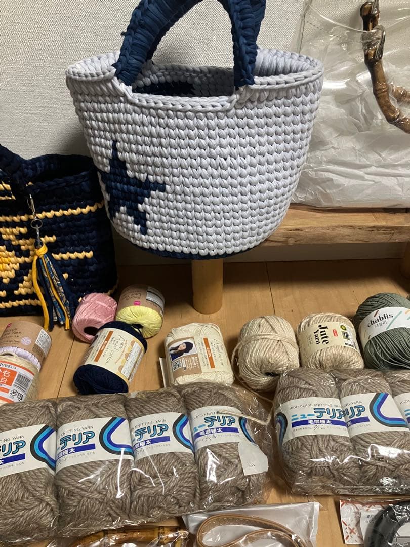 手芸材料セット 毛糸 バッグ用ストラップ 金具