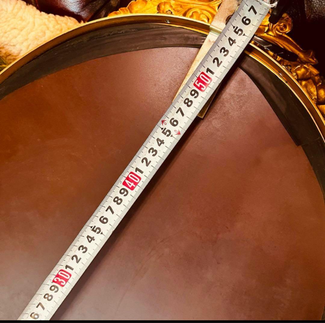 湯布院アンティーク ヨーロピアン レトロヴィンテージ ウォールミラーオーバル真鍮