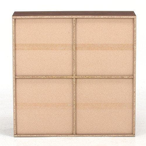 ダブルスライド収納棚 W90 ミディアムブラウン