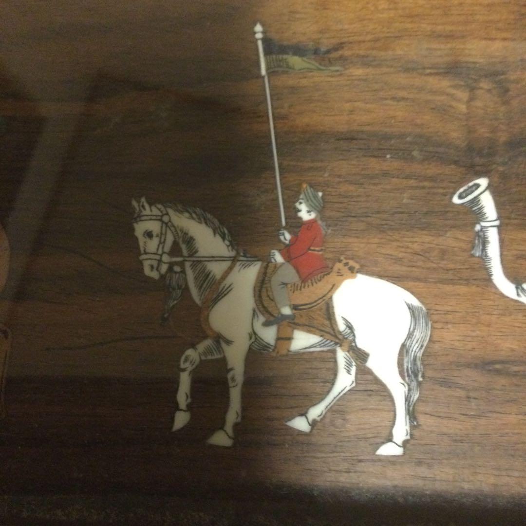 紫檀、唐木、インド製、大名行列のパネル