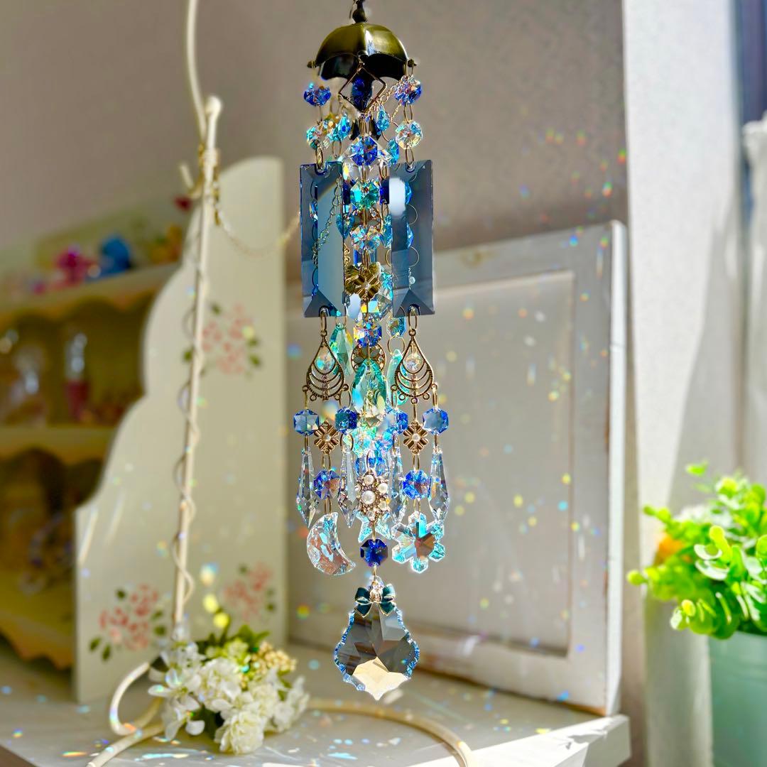 おばこ丸ミディアムサファイアシルバーグレイズ✩.*˚七夕サンキャッチャー