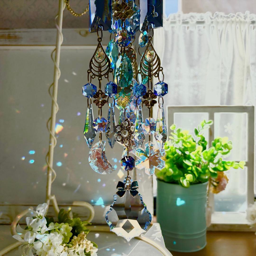 おばこ丸ミディアムサファイアシルバーグレイズ✩.*˚七夕サンキャッチャー