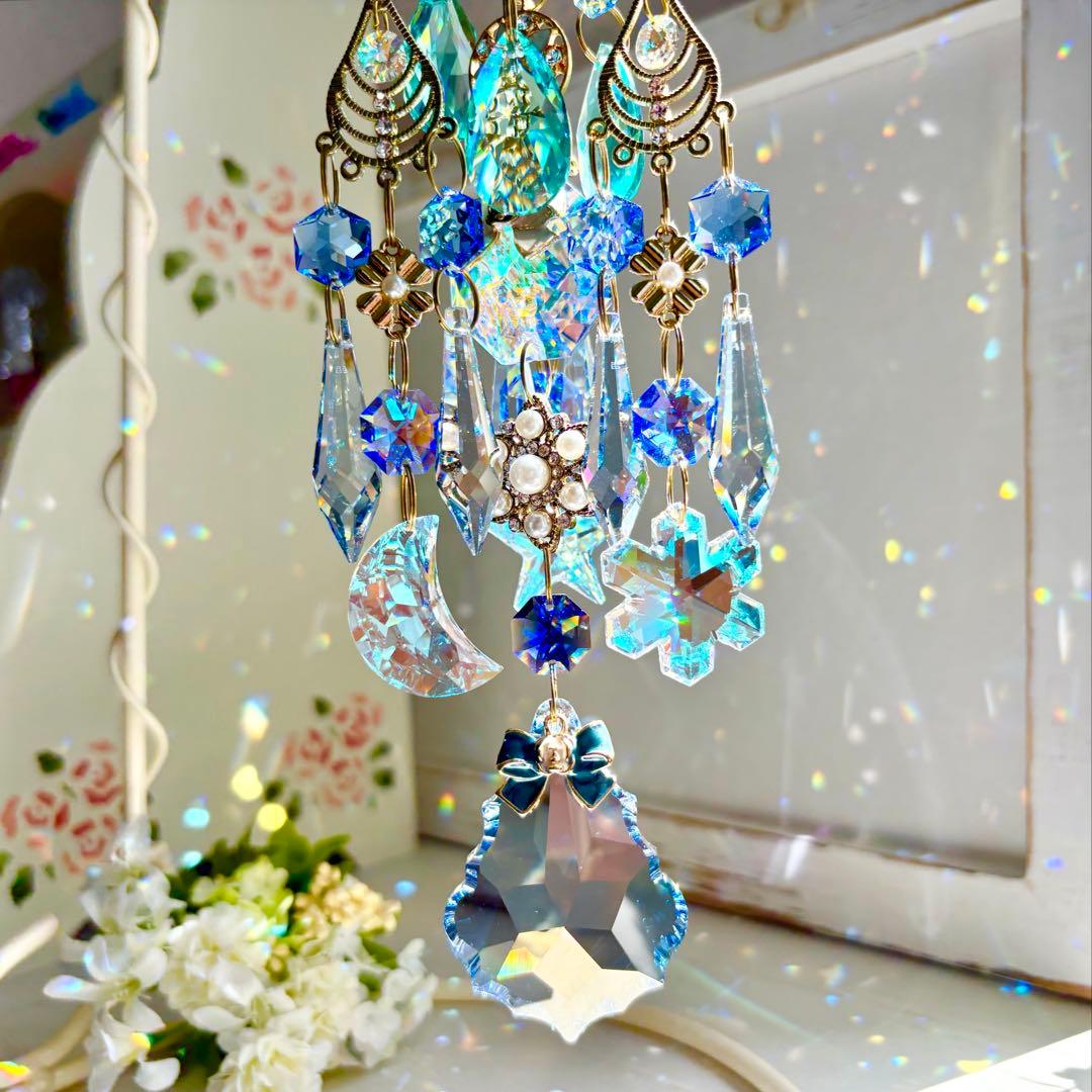 おばこ丸ミディアムサファイアシルバーグレイズ✩.*˚七夕サンキャッチャー