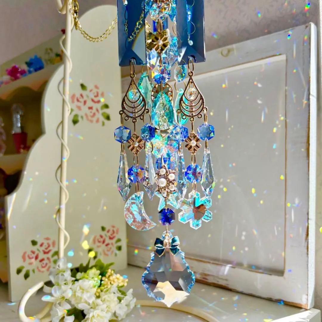 おばこ丸ミディアムサファイアシルバーグレイズ✩.*˚七夕サンキャッチャー