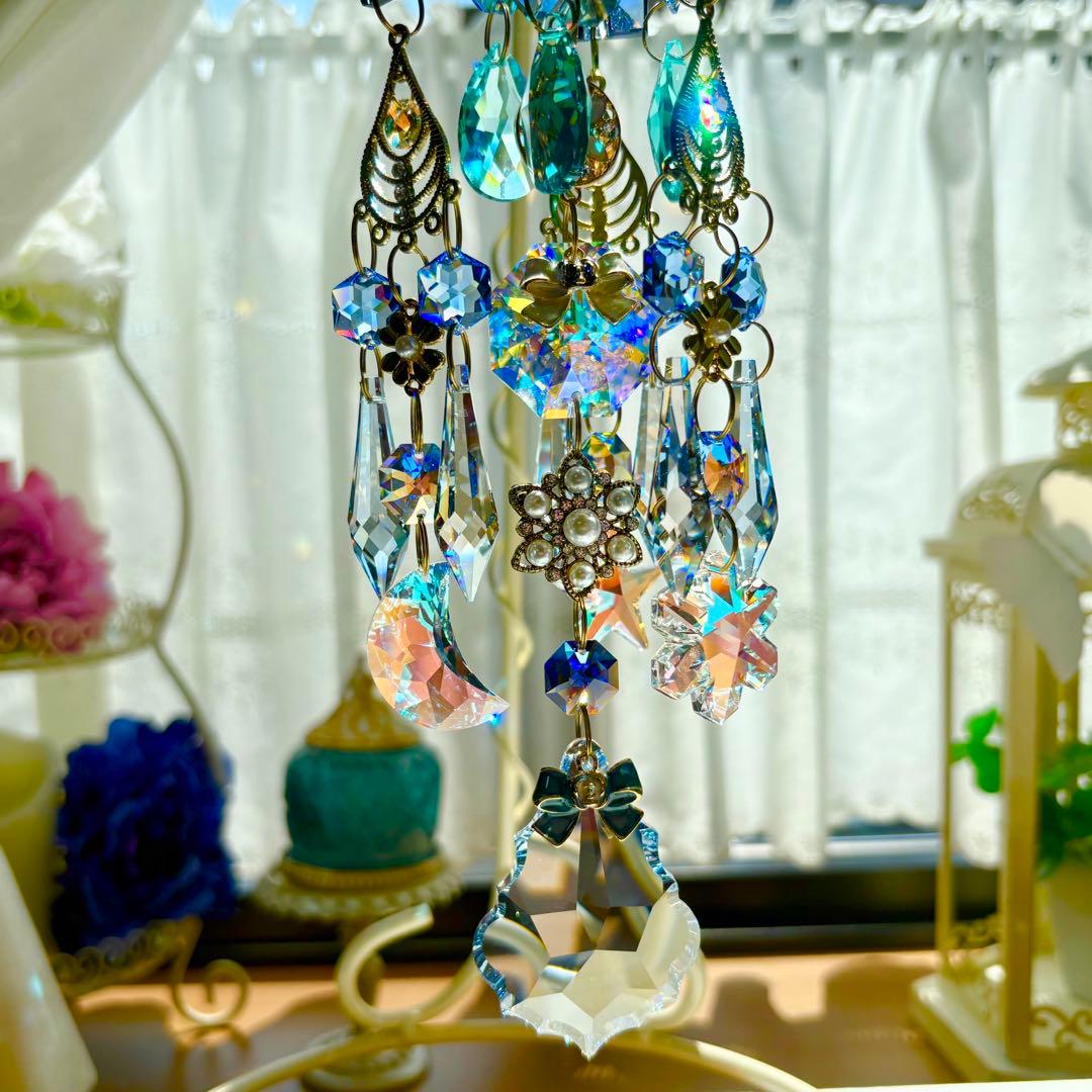 おばこ丸ミディアムサファイアシルバーグレイズ✩.*˚七夕サンキャッチャー