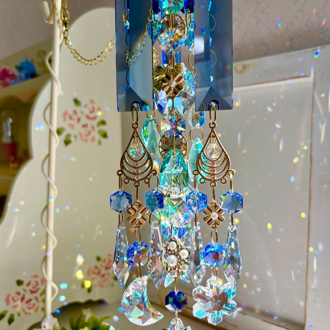 おばこ丸ミディアムサファイアシルバーグレイズ✩.*˚七夕サンキャッチャー