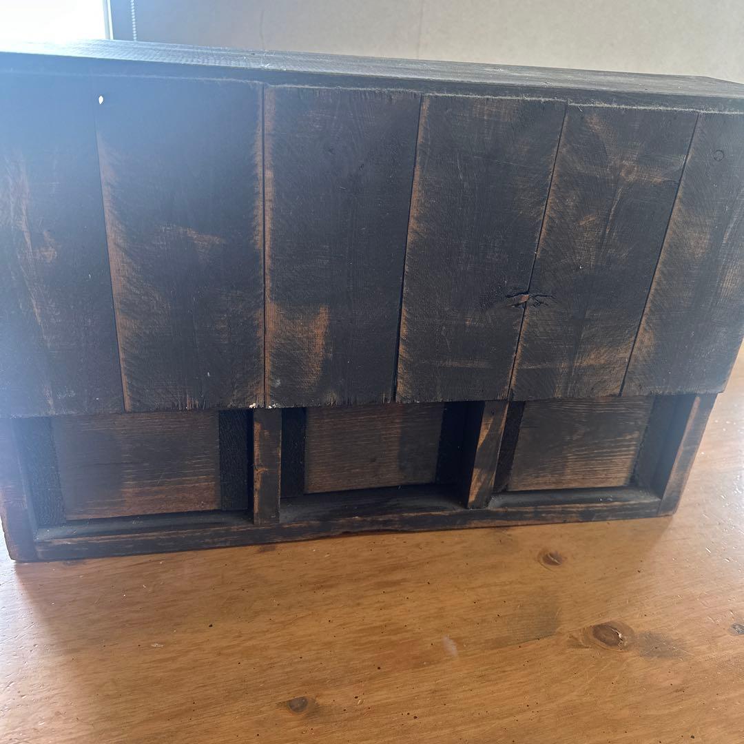 コーハウス購入 木製シェルフダークブラウン 収納付 アンファン アンティーク調