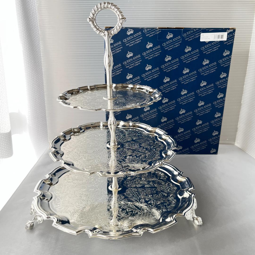 【QUEEN ANNE】 チッペンデールのケーキスタンド 3段