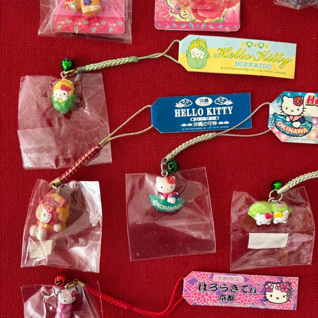 ハローキティ ストラップ 沖縄 千葉 北海道 岐阜 京都 岡山14個 セット