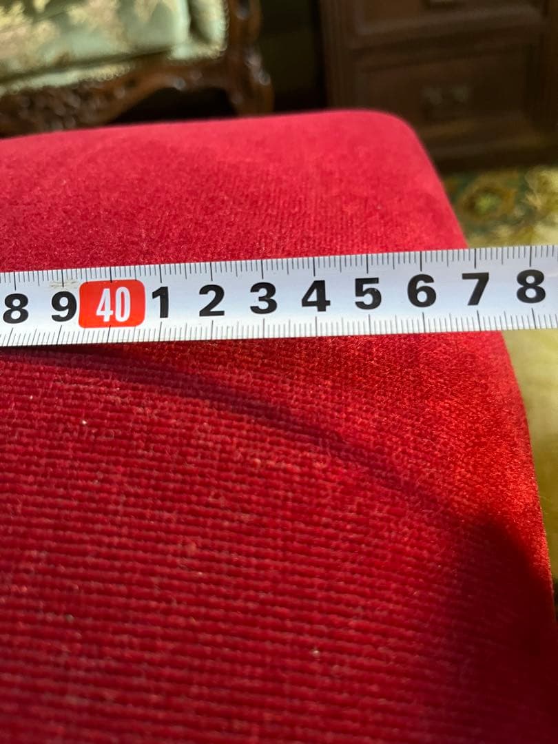 オットマン スツール 猫脚 アンティーク 赤 インテリア ビンテージ