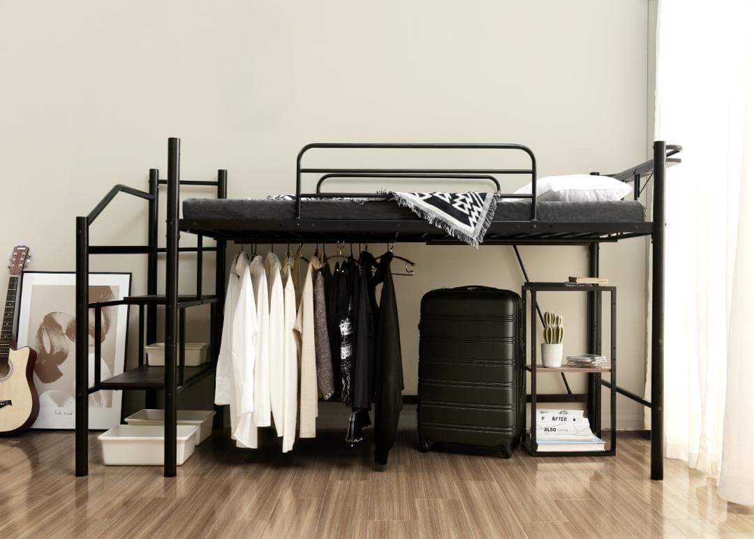 【パイプ床板・Sシングル】ロフトベッド パイプベッド シングル 耐荷重150kg