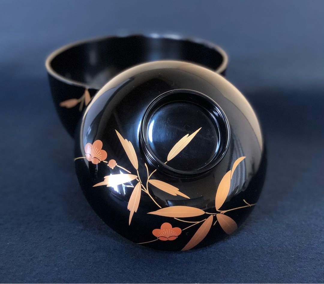 《R》輪島塗 蒔絵付 吸物椀5客 木製漆器 木箱　251218か1