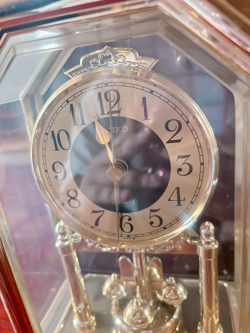 骨董品 時計 SEIKO 回転飾りつき からくり時計