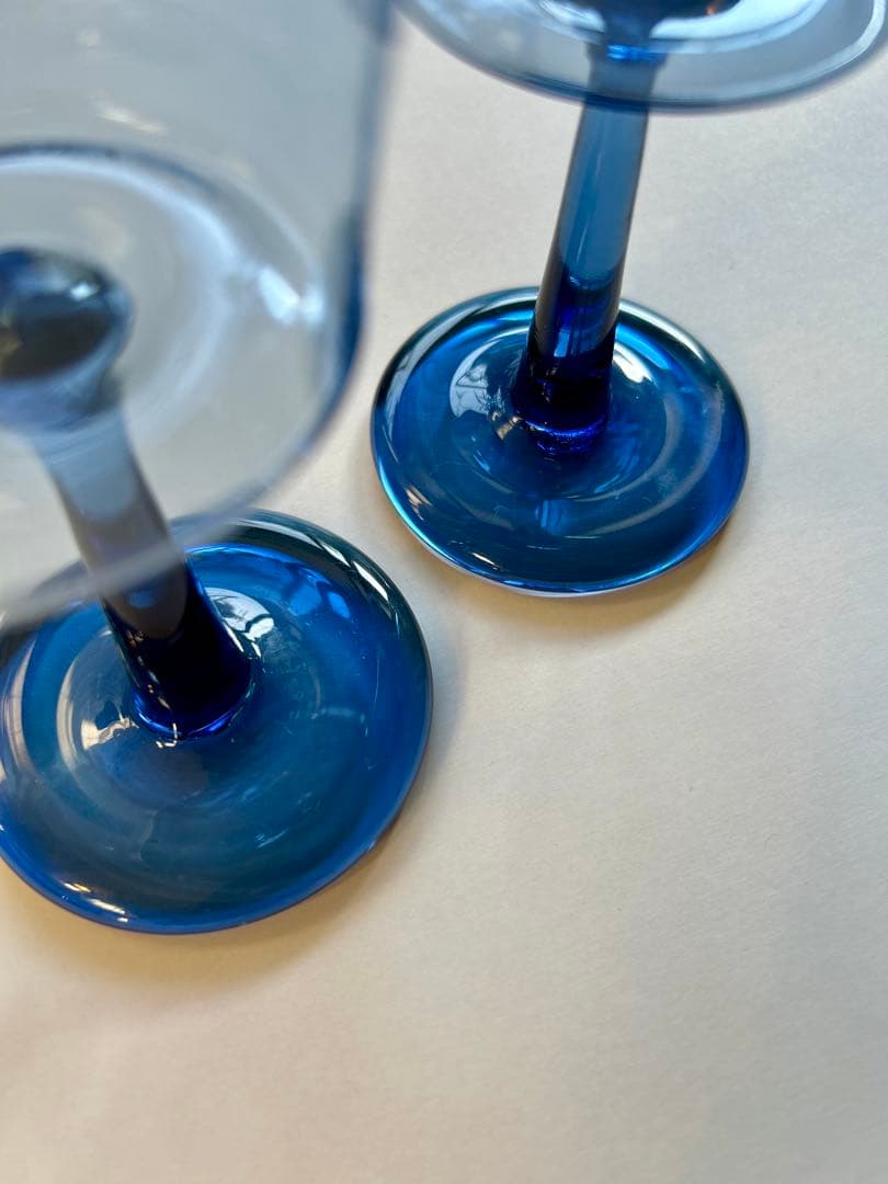 \"美品\" 有永浩太②「ビストログラス」ペア 藍紺色