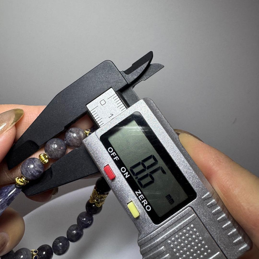 一点物　天然石　ハンドメイドブレス　アイオライト　サンストーン　ブラッドショット