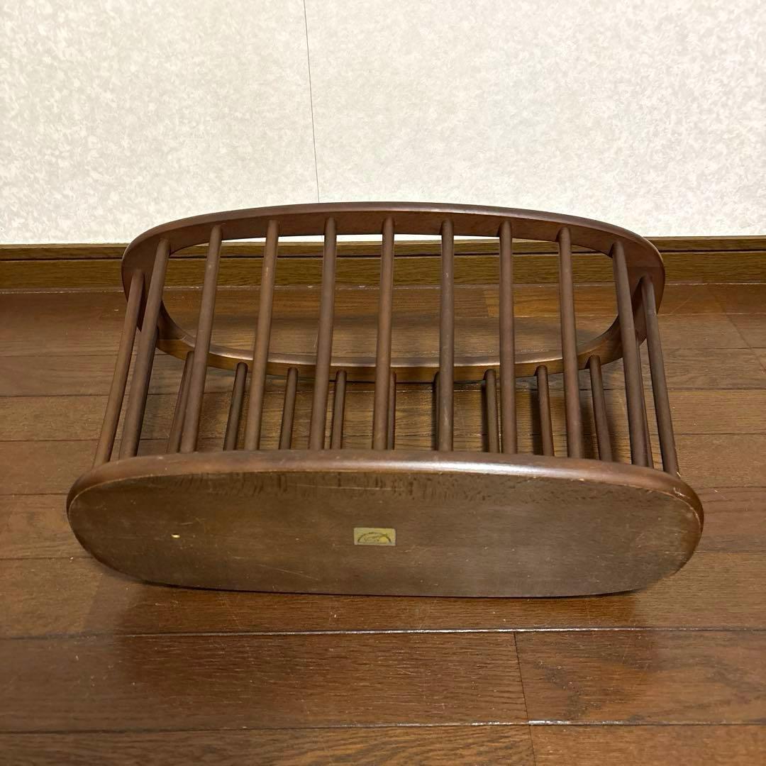 【良品】飛騨産業 マガジンラック 楕円 ヴィンテージ
