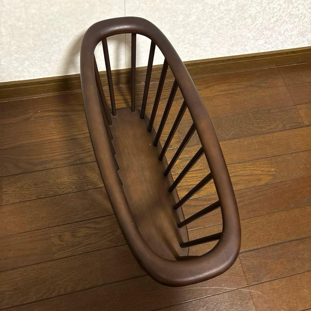 【良品】飛騨産業 マガジンラック 楕円 ヴィンテージ