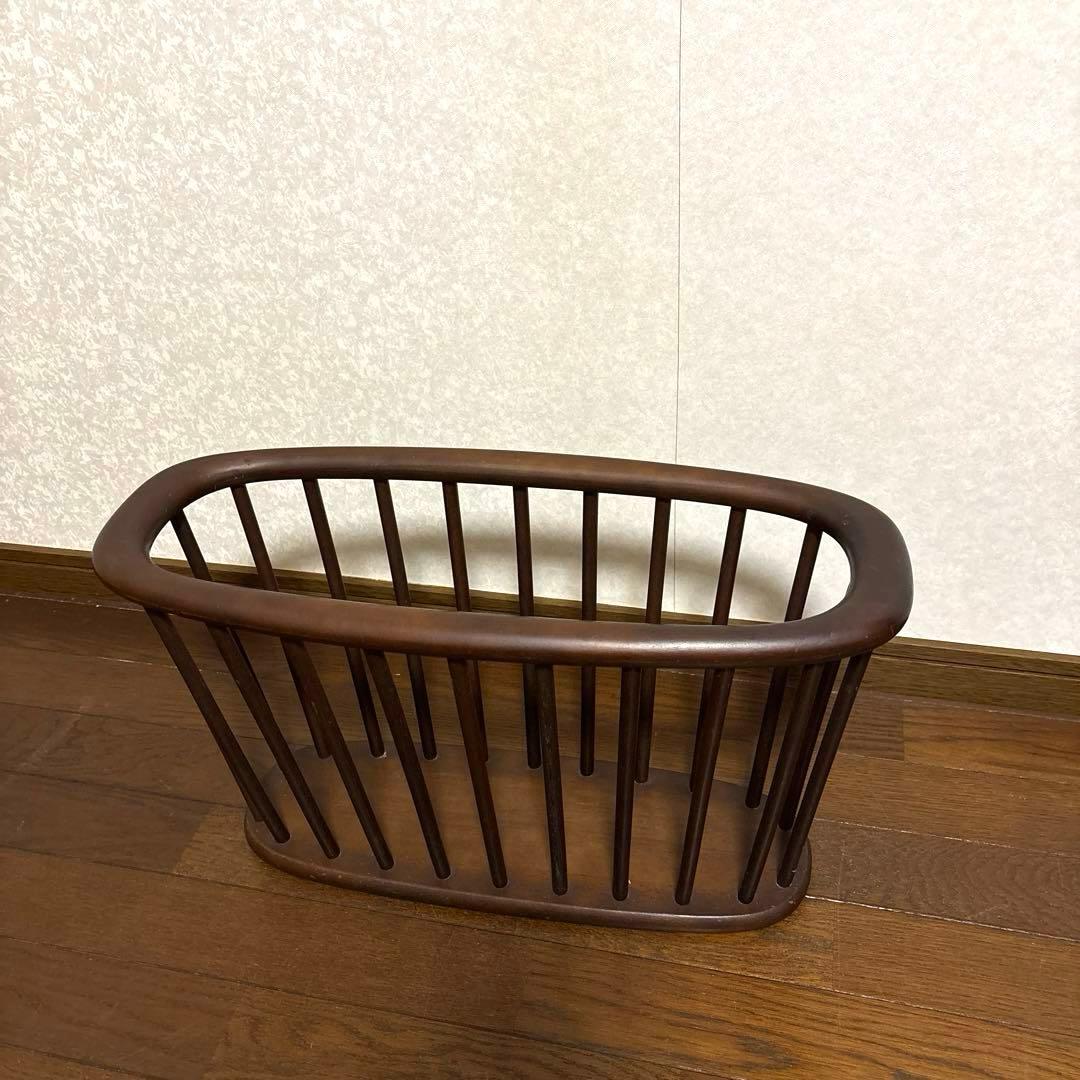 【良品】飛騨産業 マガジンラック 楕円 ヴィンテージ